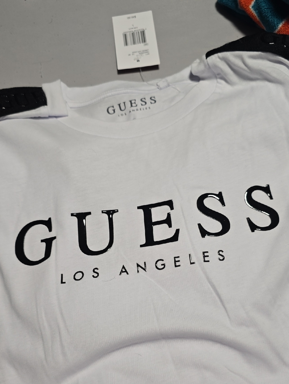 Guess White Tee with Black Logo